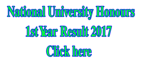 National University Honours 1st Year Result 2017